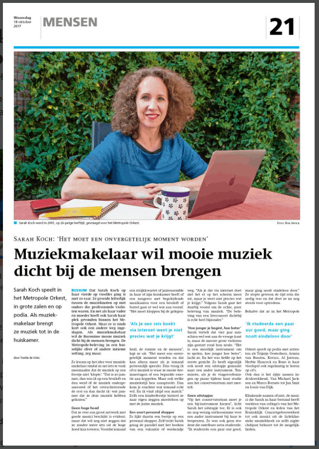 Sarah Koch Music Bussumnieuws